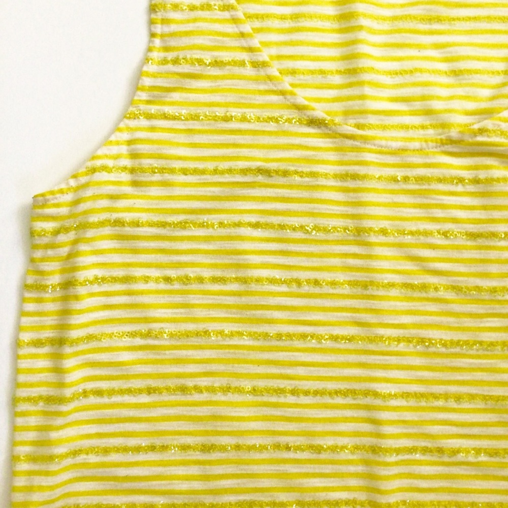 J Crew Striped Sequin Accent Tank Top Size Medium - Picture 4 of 8